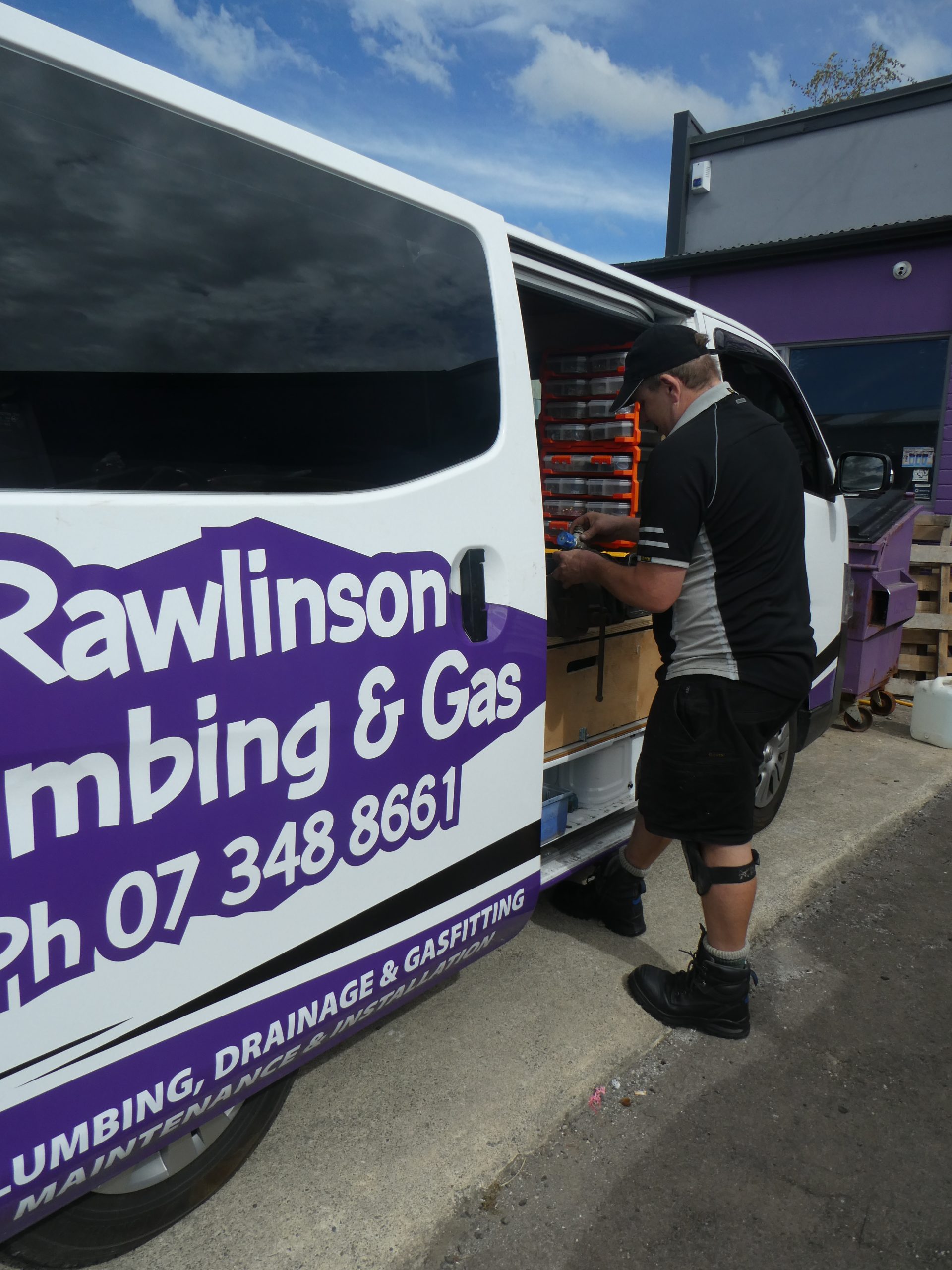 Rawlinson Plumbing & Gas plumber working out of a work van